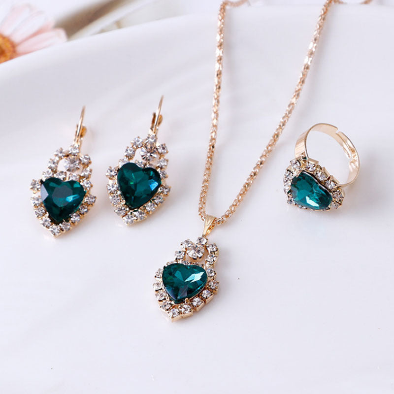 Water Drop Rhinestone Costume Jewelry Set