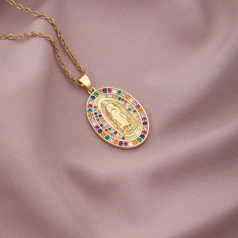 Vintage Catholic Virgin Mary Necklace