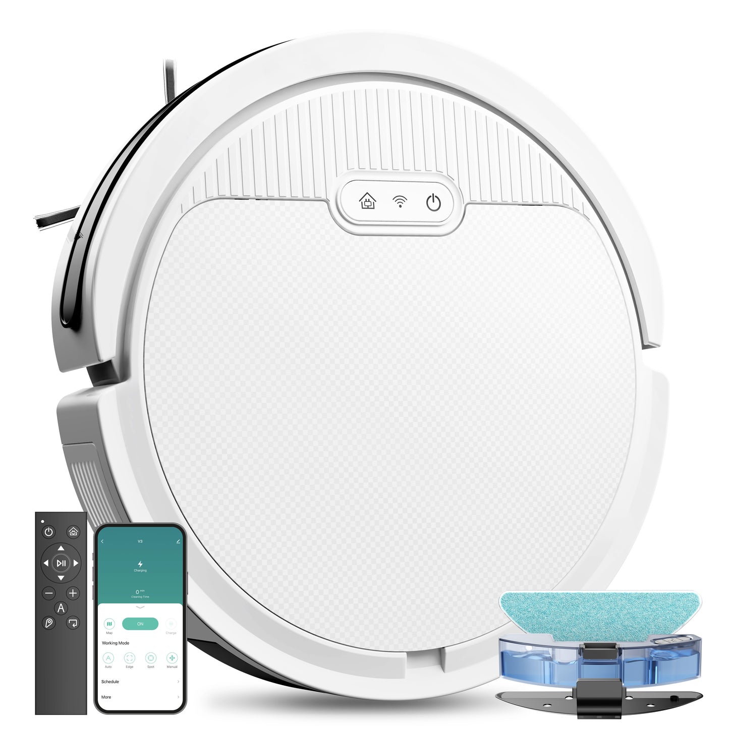 Robot Vacuum And Mop, 3 In 1 Combo Cleaner For Home With Pet Hair And Hard Floor