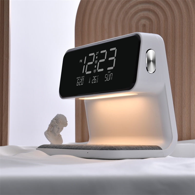 3 In 1 Bedside Lamp With Alarm Clock And Wireless Charging