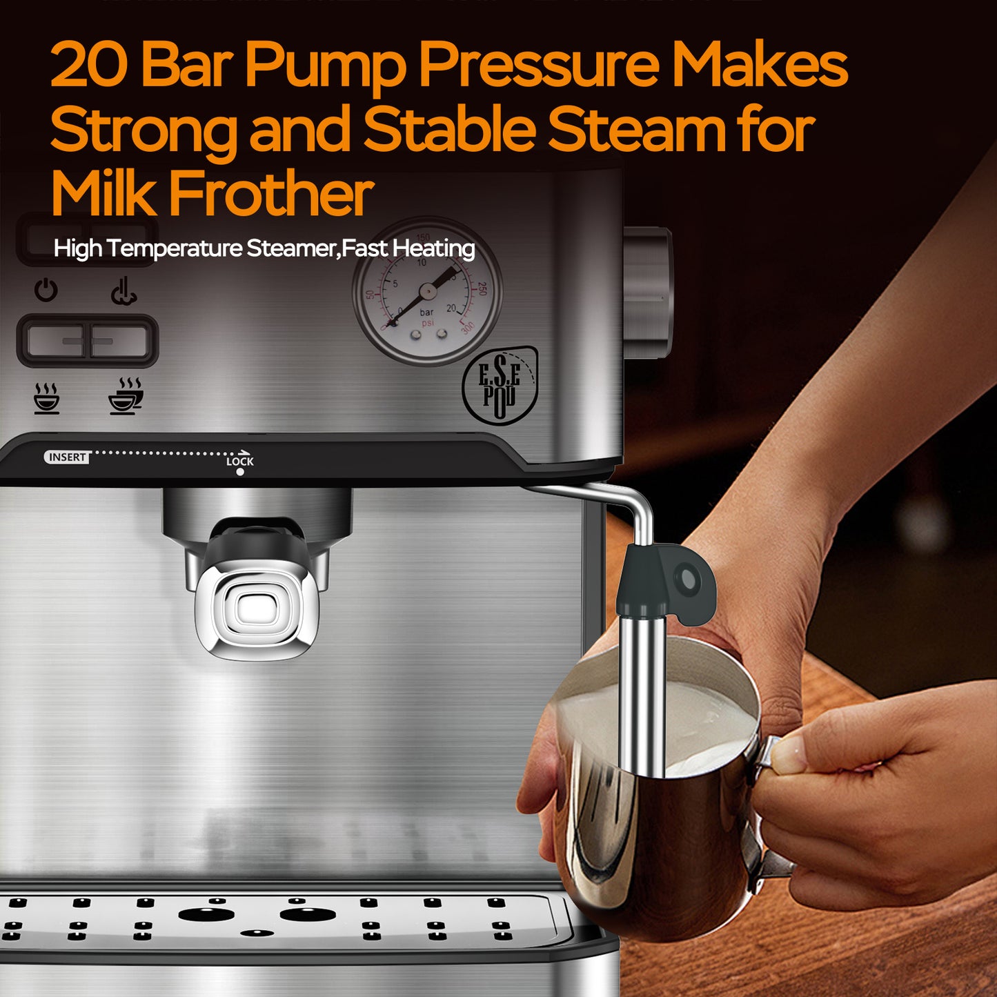 Professional Espresso Machine with Milk Frother