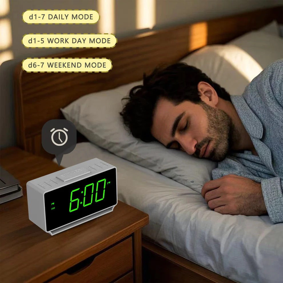 Digital Alarm Clock with Dual Alarms and Temperature Display
