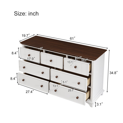 Wooden Captain Seven-Drawer Dresser