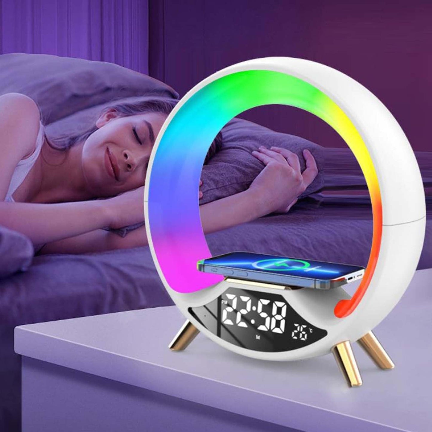 Wireless Charging Multifunctional Bluetooth Speaker & Night Light