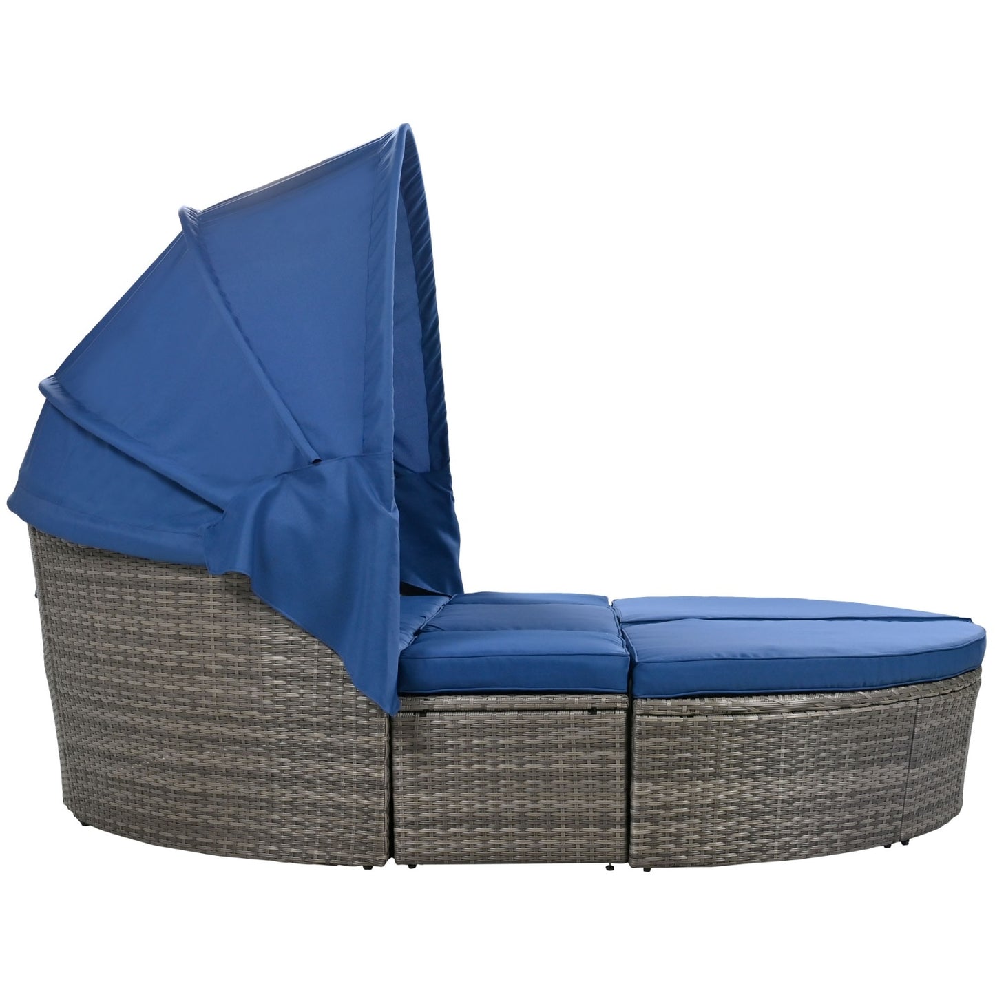 Outdoor Rattan Daybed with Retractable Canopy