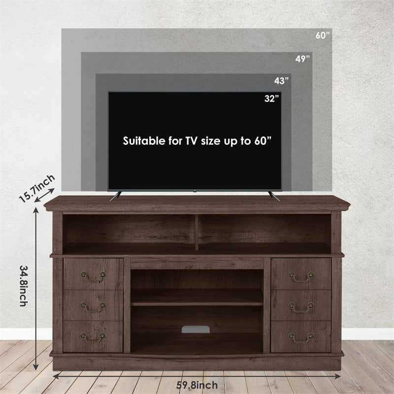 Vintage Home Living Room Wood TV Stand