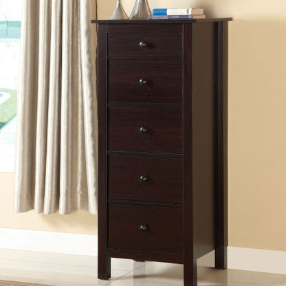 Transitional Espresso Compact Design 5-Drawer Chest