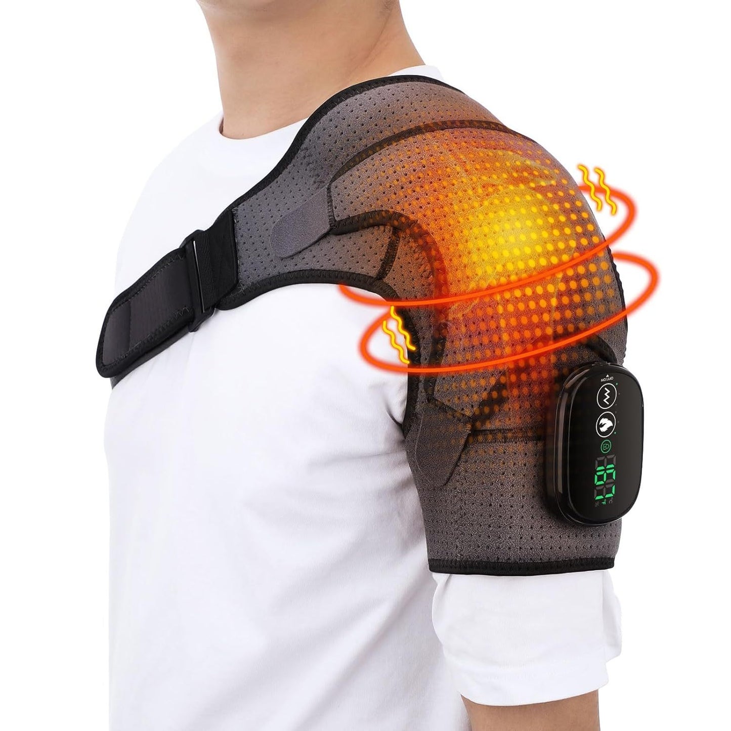 Heated Shoulder Wrap With Vibration,Cordless Shoulder Heating Pad, Shoulder Massager Heated Shoulder For Women Men