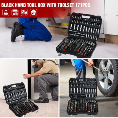 Socket And Ratchet Wrench Toolbox, 171 or 216pc Set