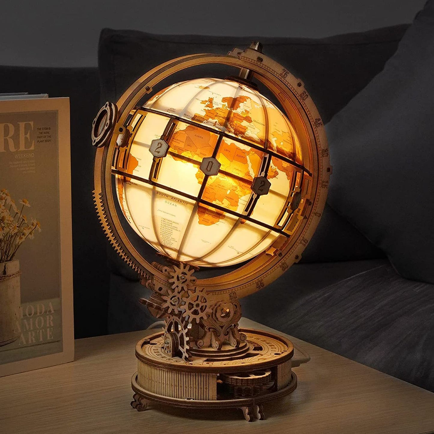 Rokr Luminous 3D Wooden Globe