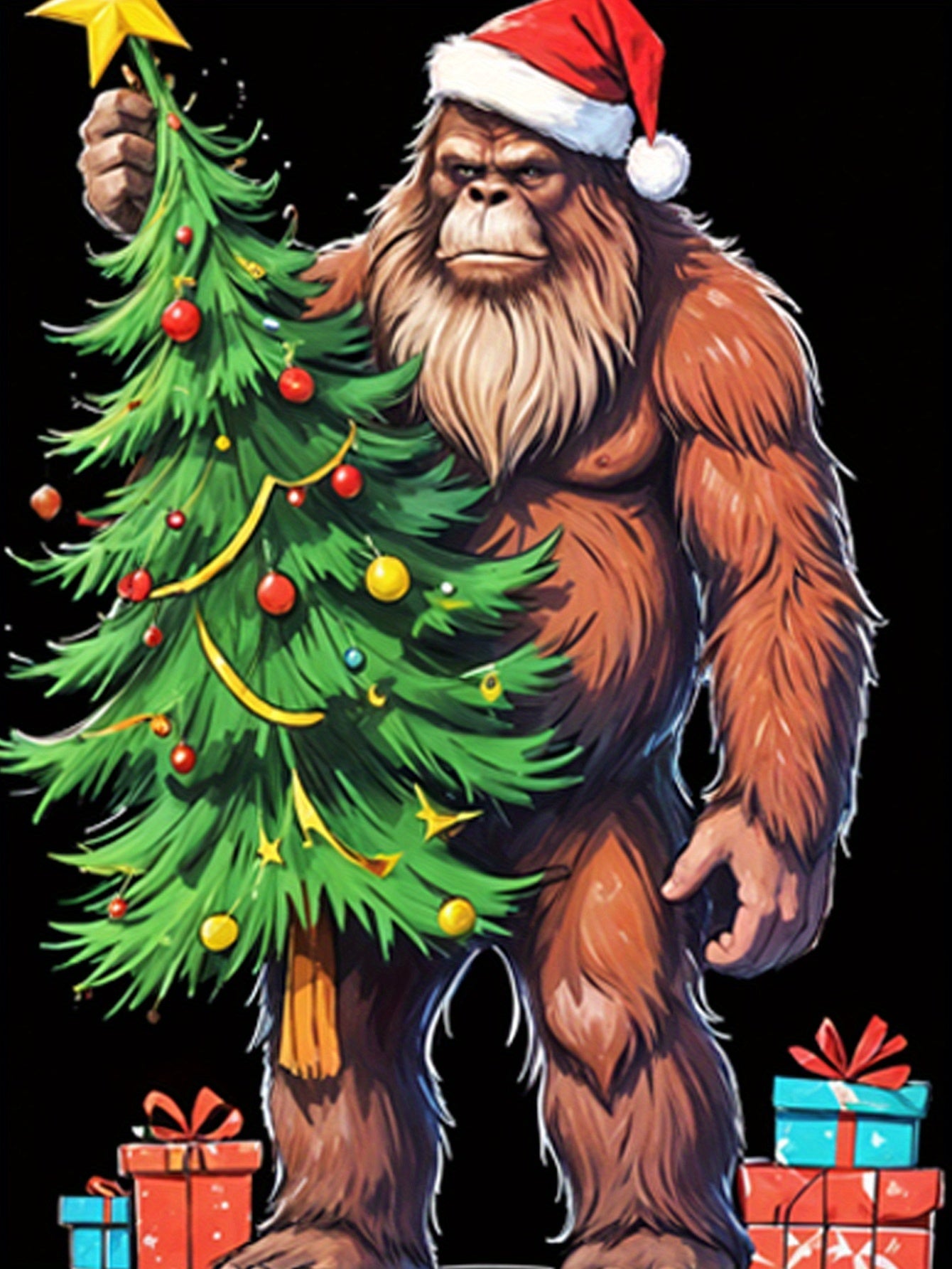 Men's Christmas Bigfoot 3D Printed T-shirt