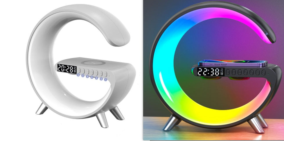 New Intelligent G Shaped LED Lamp Bluetooth Speaker Wireless Charger Atmosphere Lamp App Control