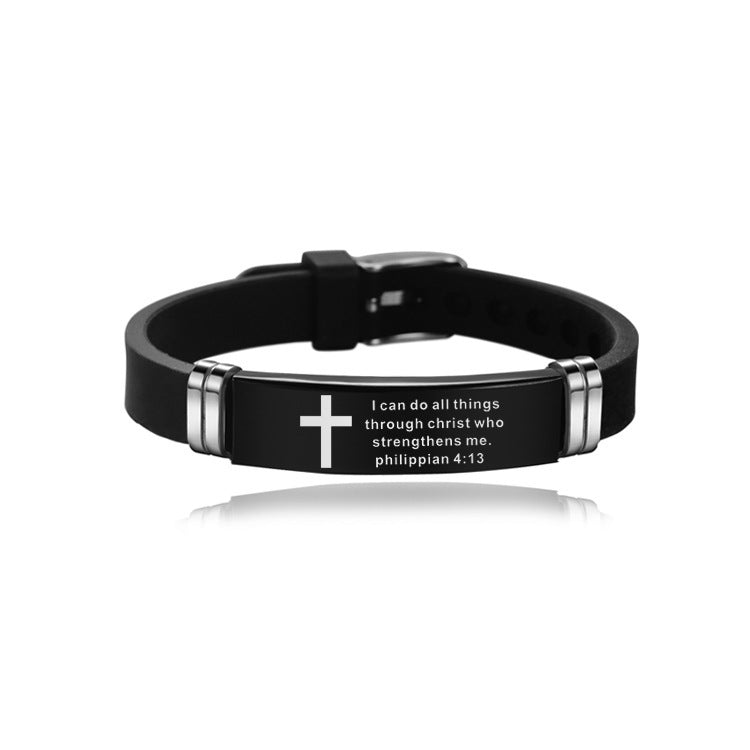 Christian Bible Cross Scripture Bracelet