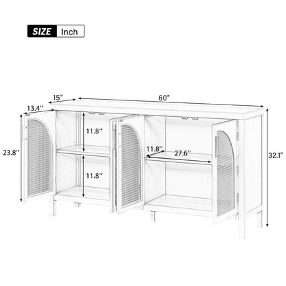TREXM Sideboard With Rattan Door