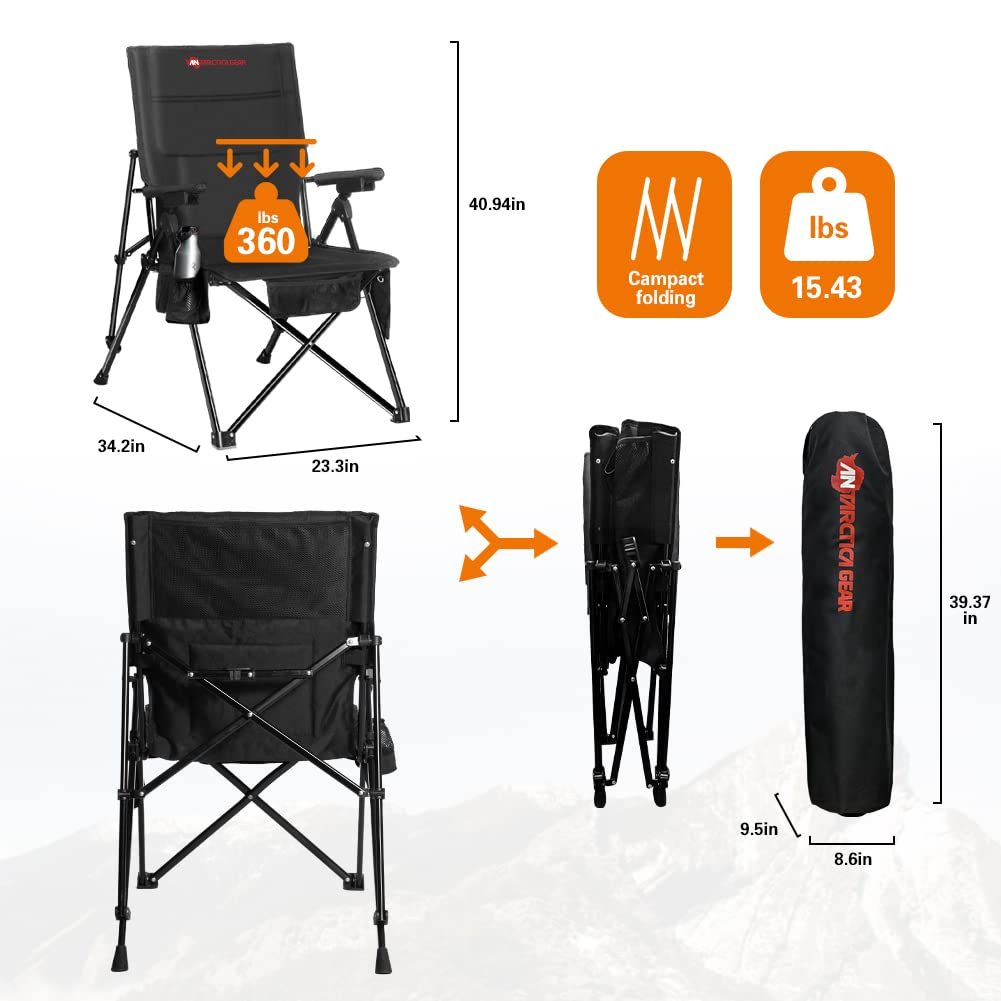 Antarctica Gear Heated Camping Chair With 12V 16000mAh Battery Pack