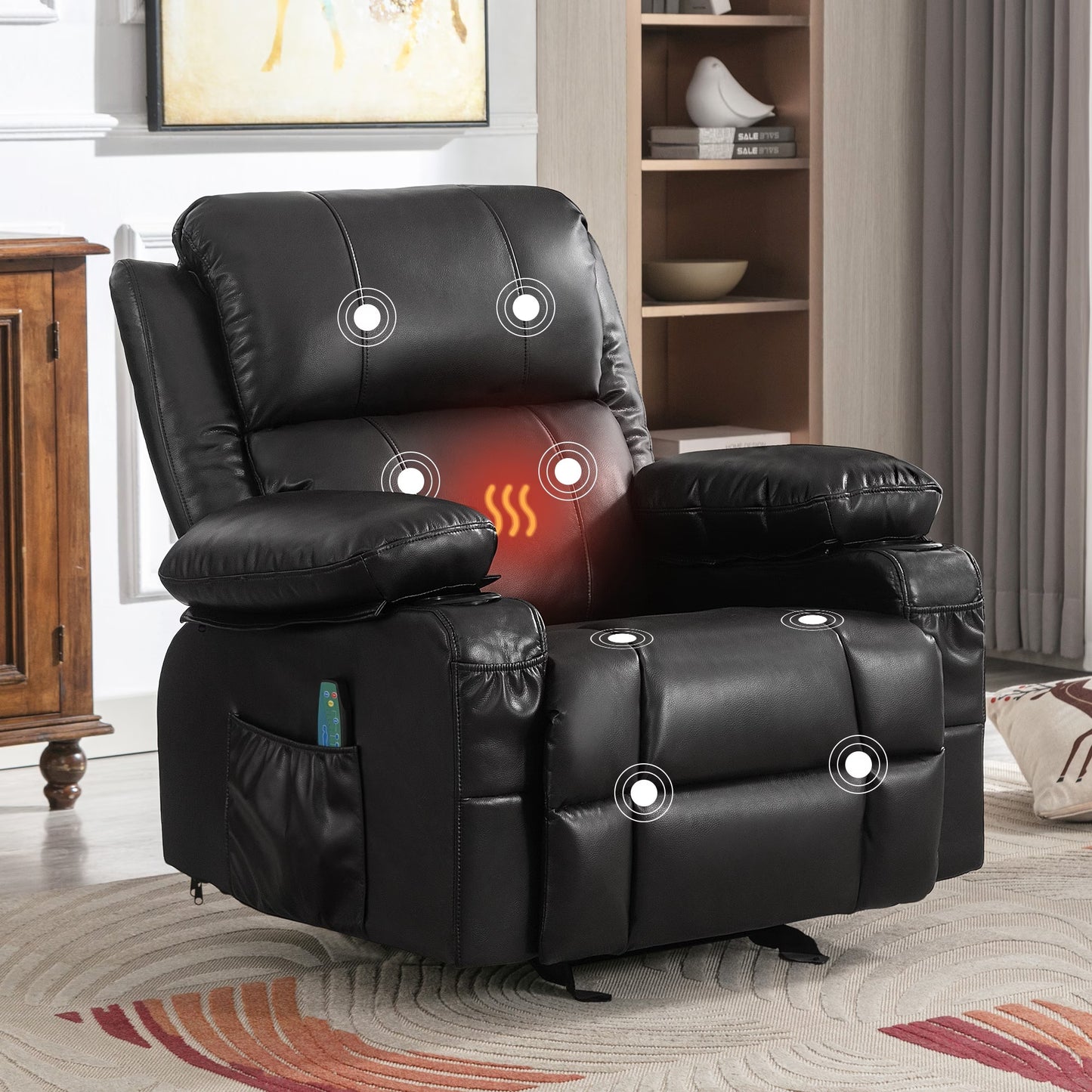 Reclining Rocking Chair w/ Heat and Massage