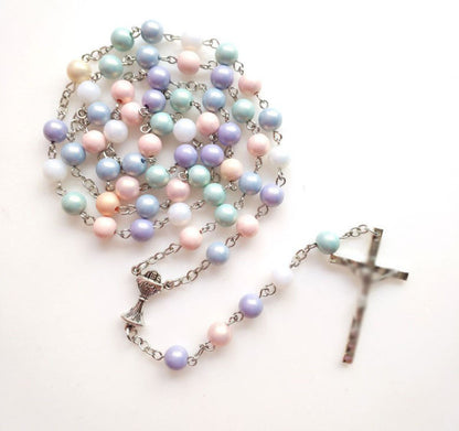 Colored Rosary Necklace Women's