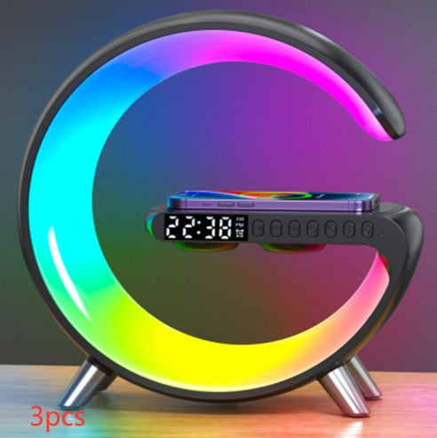 New Intelligent G Shaped LED Lamp Bluetooth Speaker Wireless Charger Atmosphere Lamp App Control