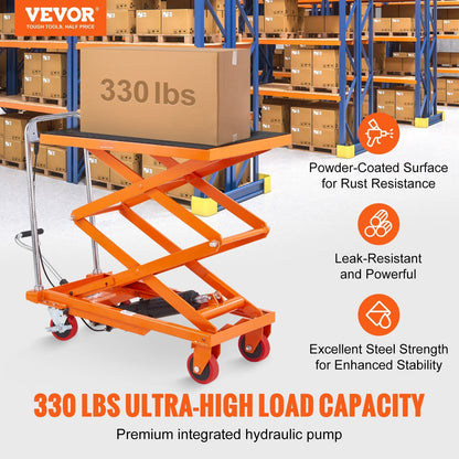 VEVOR Hydraulic Lift Table Cart with 330lbs Capacity