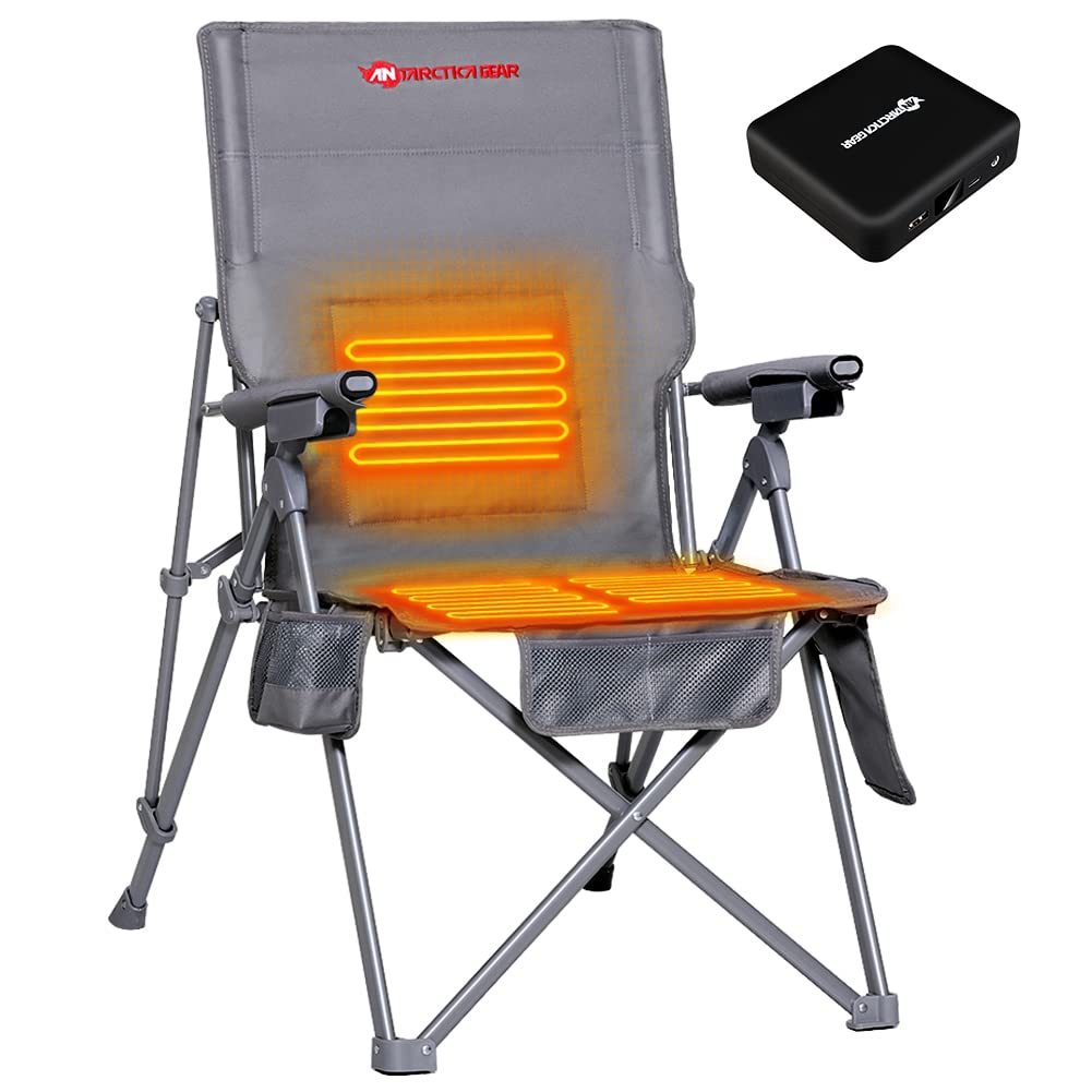 Antarctica Gear Heated Camping Chair With 12V 16000mAh Battery Pack