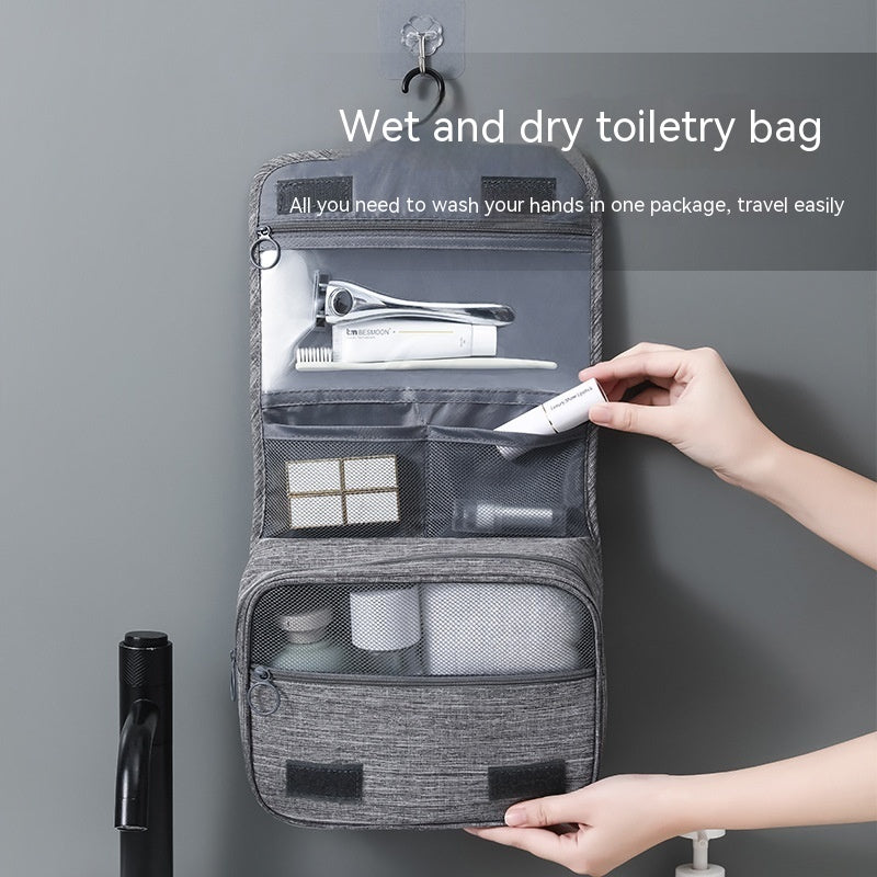 Portable Large Capacity Wash Bag Hanging Dry Wet Separation Toiletry