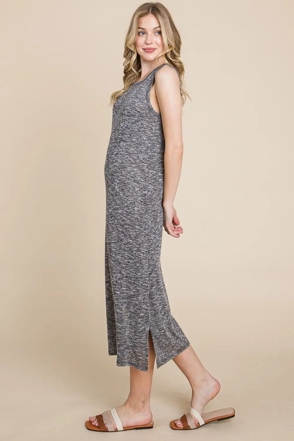 Slit Midi Tank Dress