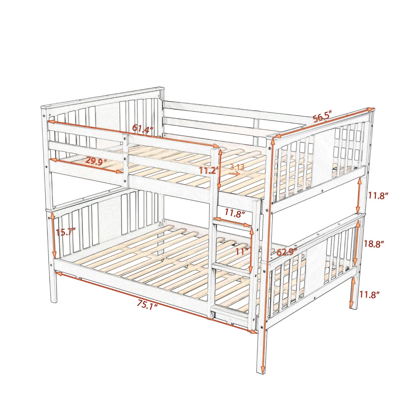 Full Bunk Bed With Ladder