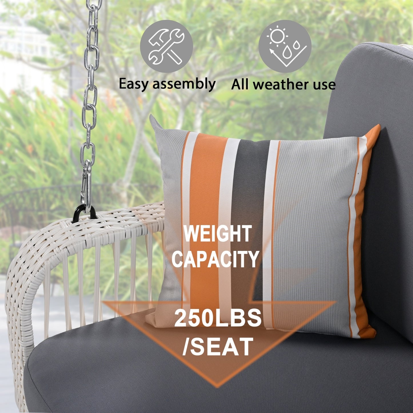 PE Wicker Porch Swing