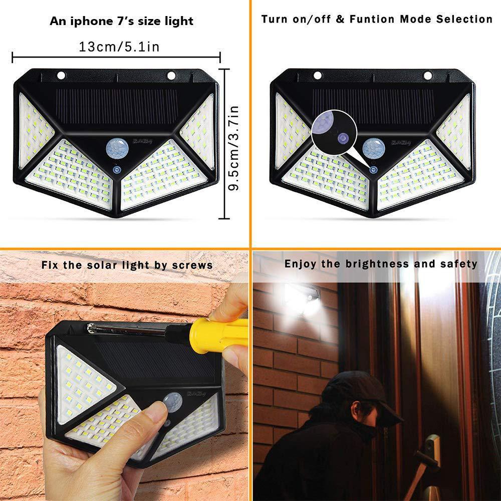 100LED Solar Wall Light