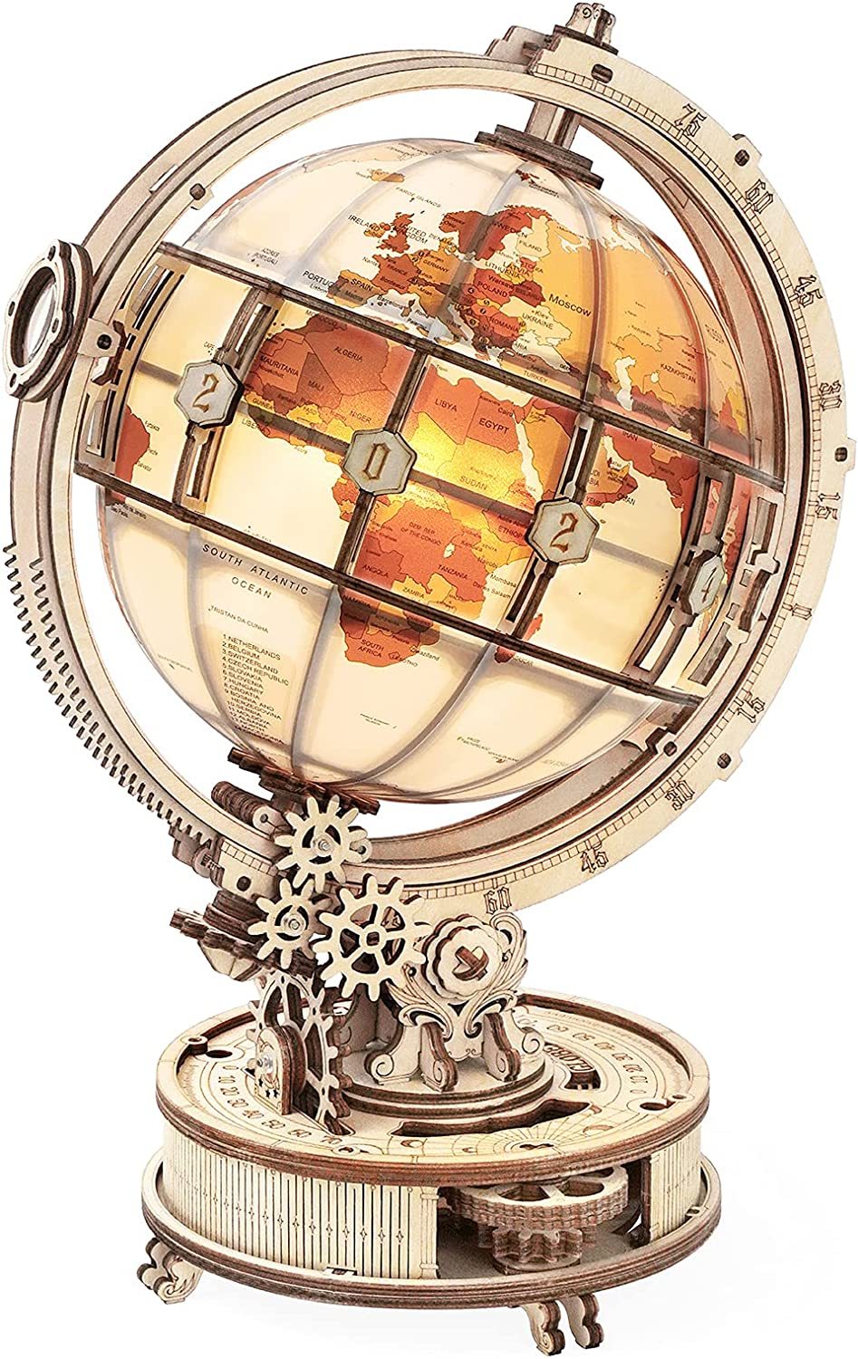 Rokr Luminous 3D Wooden Globe