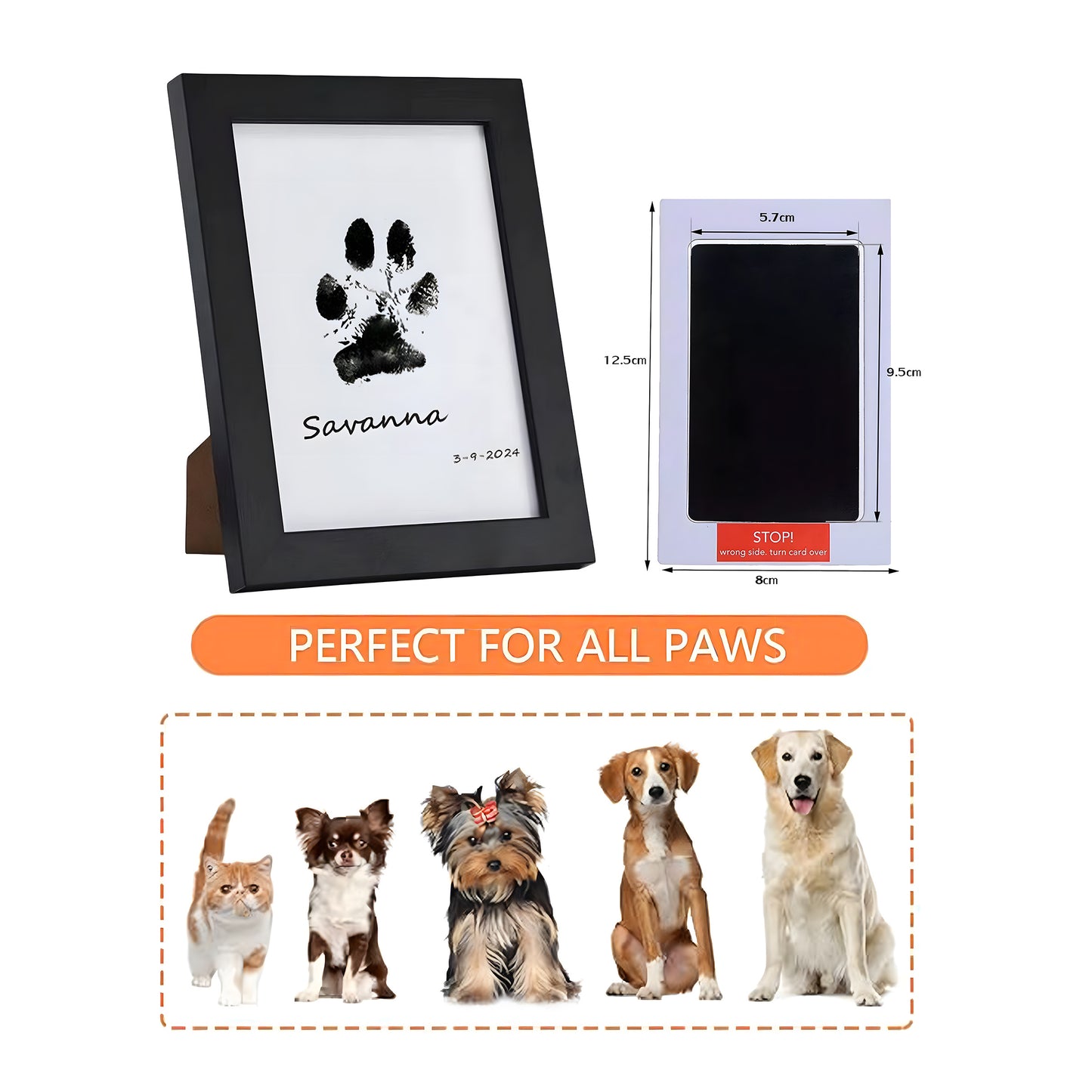 Pet Paw Printing Memorial Frame Kit