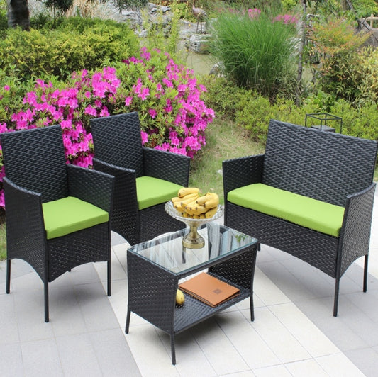 4PC Rattan Patio Furniture Set