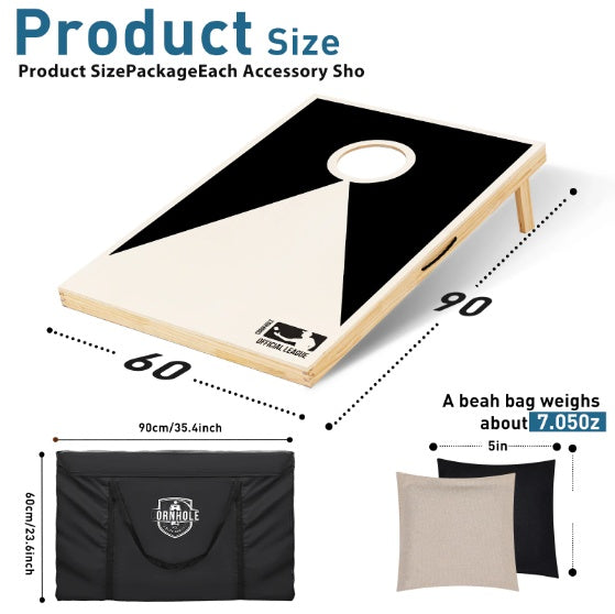 Solid Wood Premium Cornhole Set