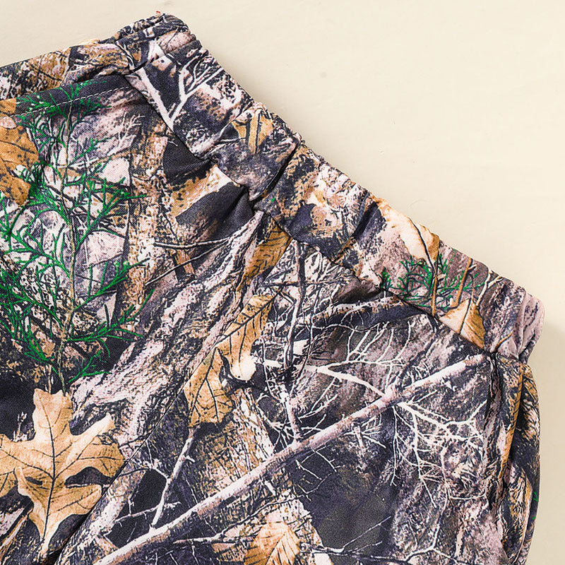 Little Boys Short Sleeve Camouflage Print Hoodie Sweatshirt Shirts & Short Pants With Pocket