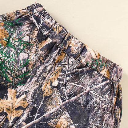 Little Boys Short Sleeve Camouflage Print Hoodie Sweatshirt Shirts & Short Pants With Pocket