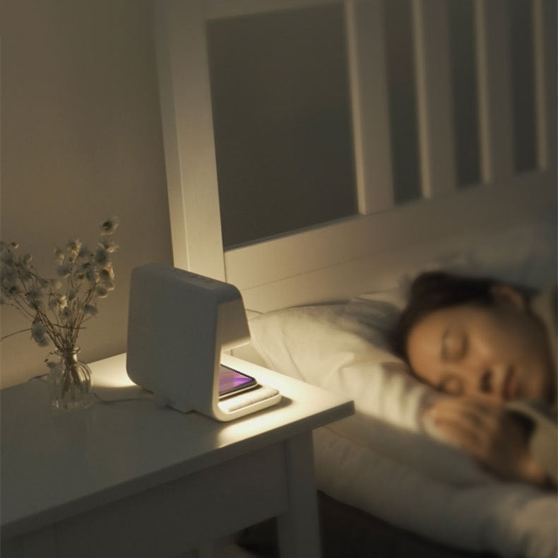 3 In 1 Bedside Lamp With Alarm Clock And Wireless Charging