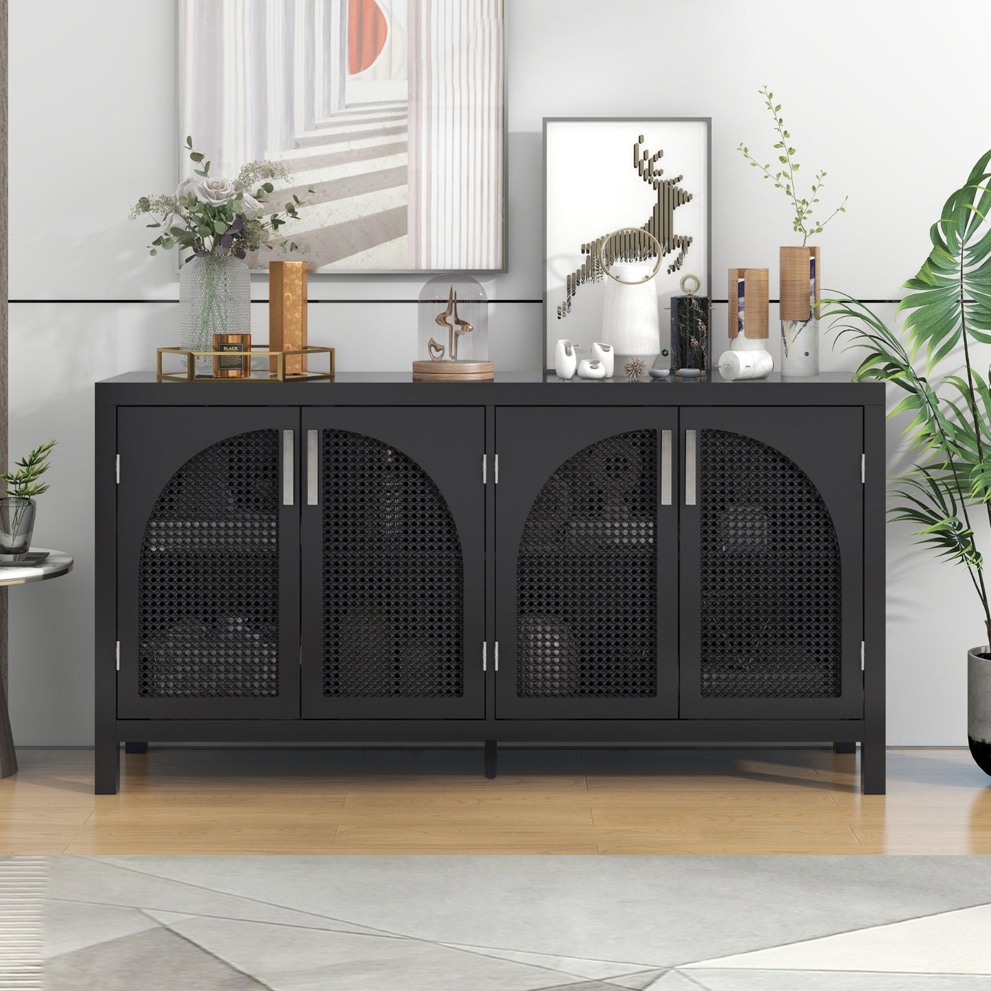 TREXM Sideboard With Rattan Door