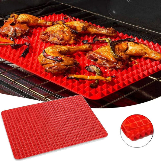 Non-Stick Silicone Pyramid Baking Mat With Grid