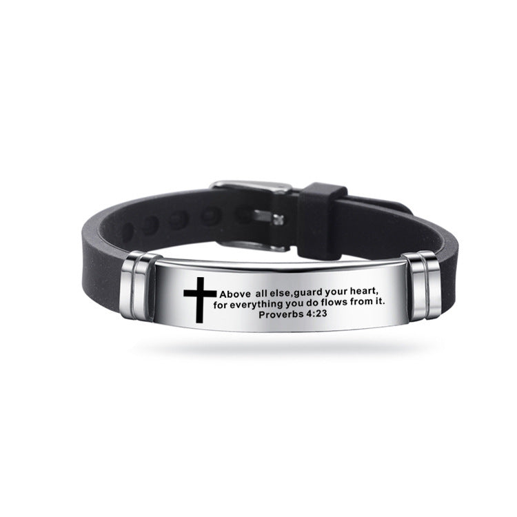 Christian Bible Cross Scripture Bracelet