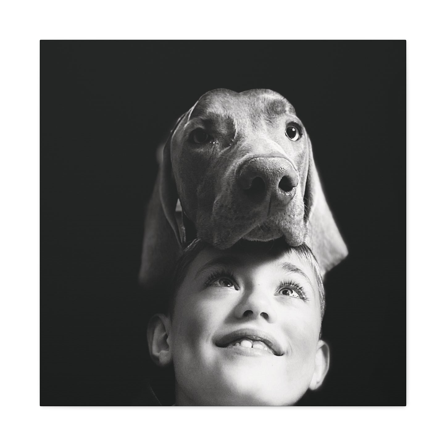 "A Boy and His Dog" Canvas