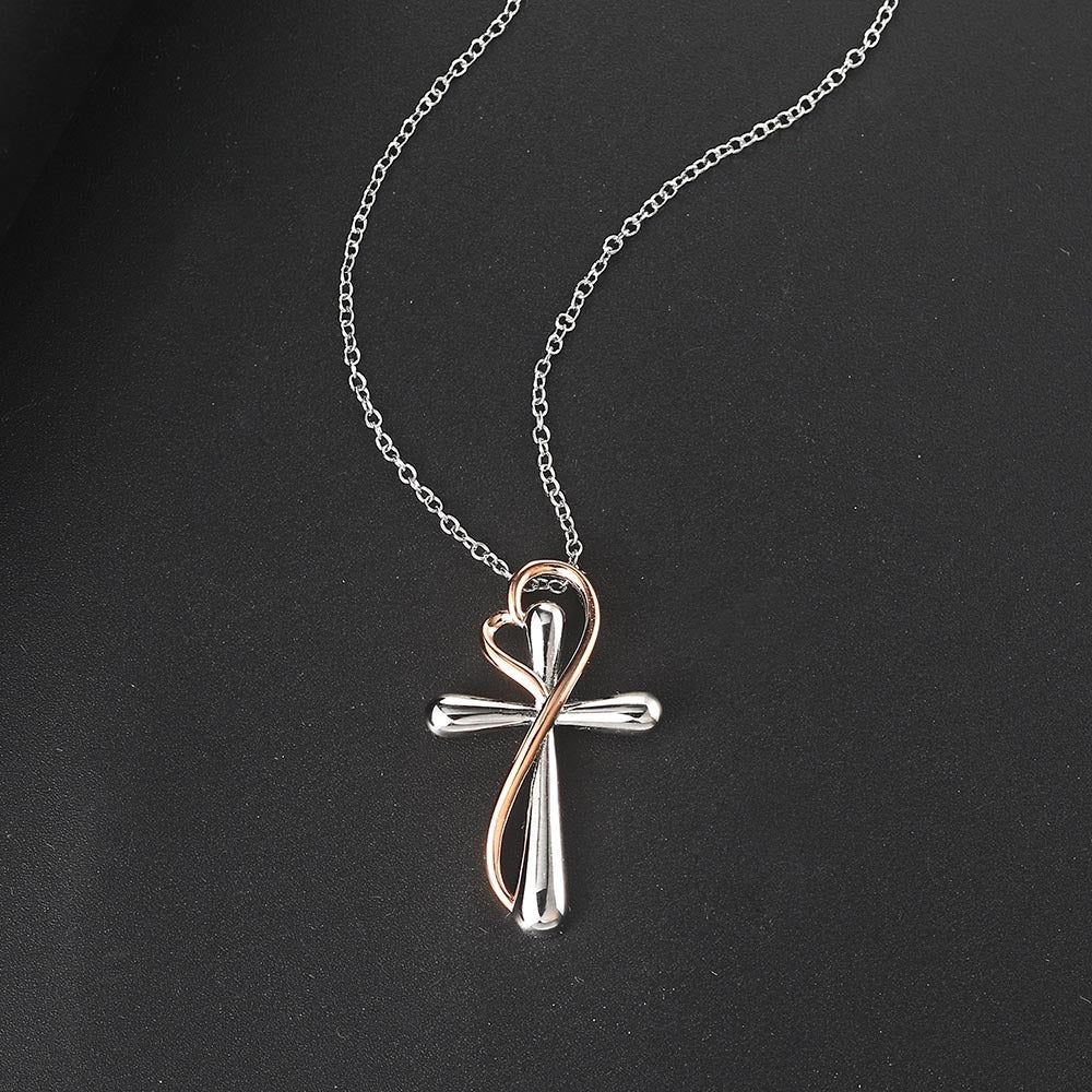 Heart-shaped Cross Necklace Simple Color