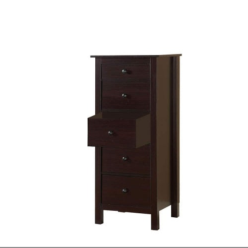 Transitional Espresso Compact Design 5-Drawer Chest