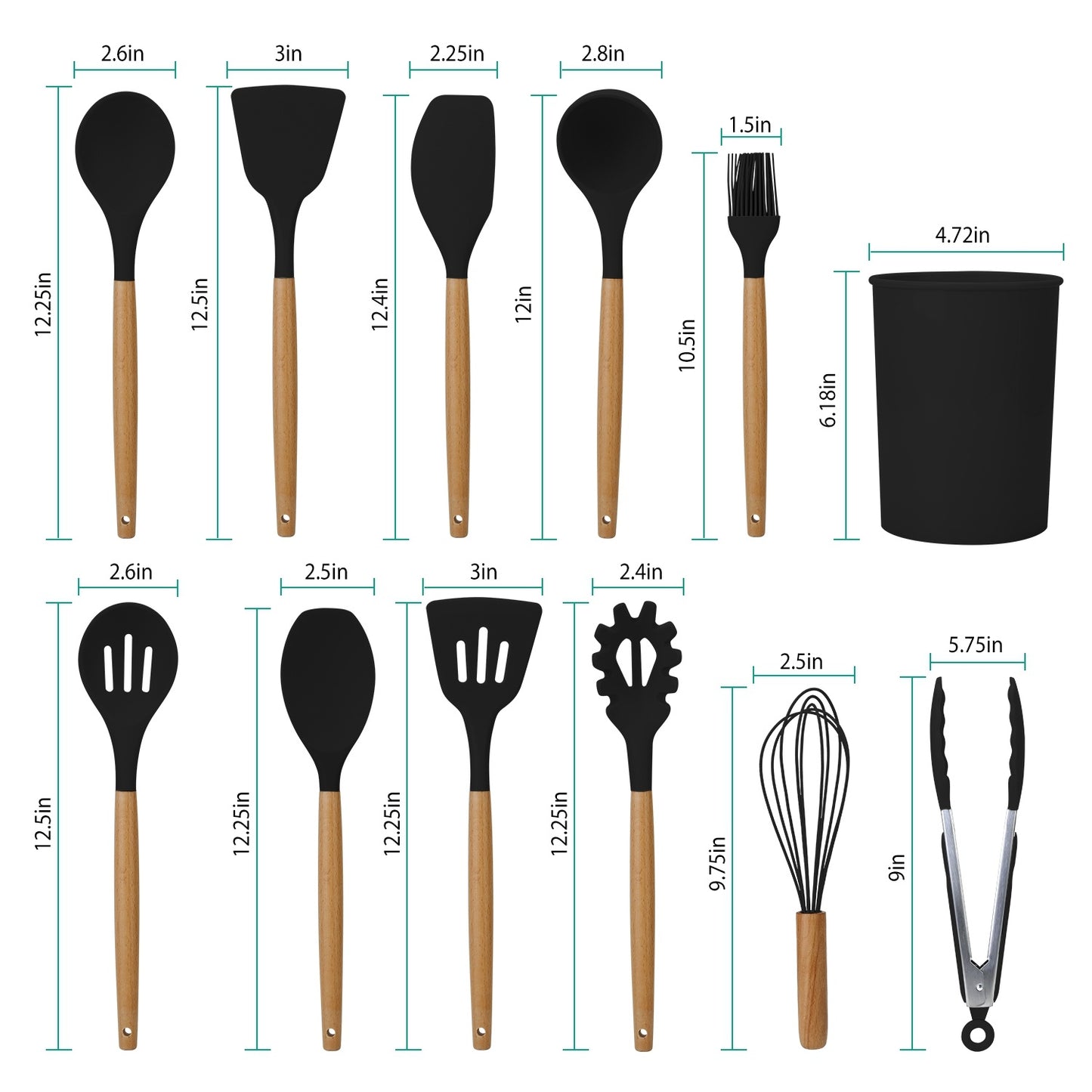 11 Piece Silicone Cooking Set