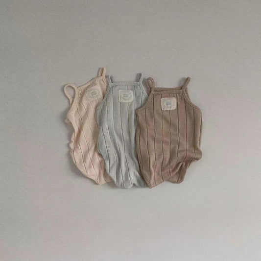 Newborn Thin Cotton Soft Sling Romper Vest Simple Cool Romper