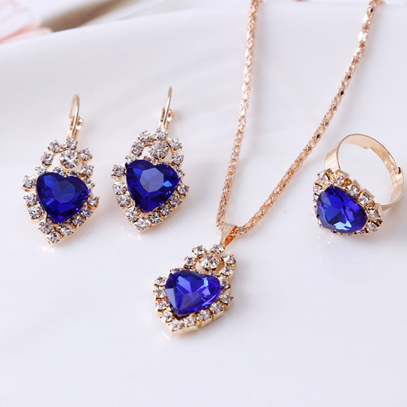 Water Drop Rhinestone Costume Jewelry Set