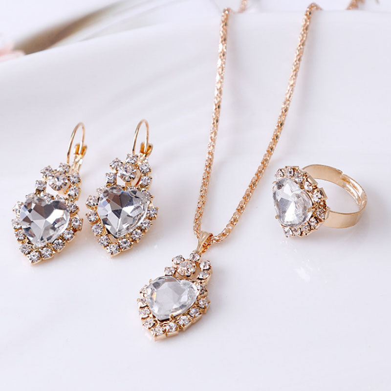 Water Drop Rhinestone Costume Jewelry Set