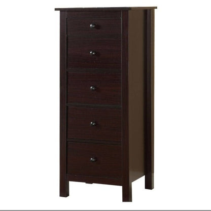 Transitional Espresso Compact Design 5-Drawer Chest