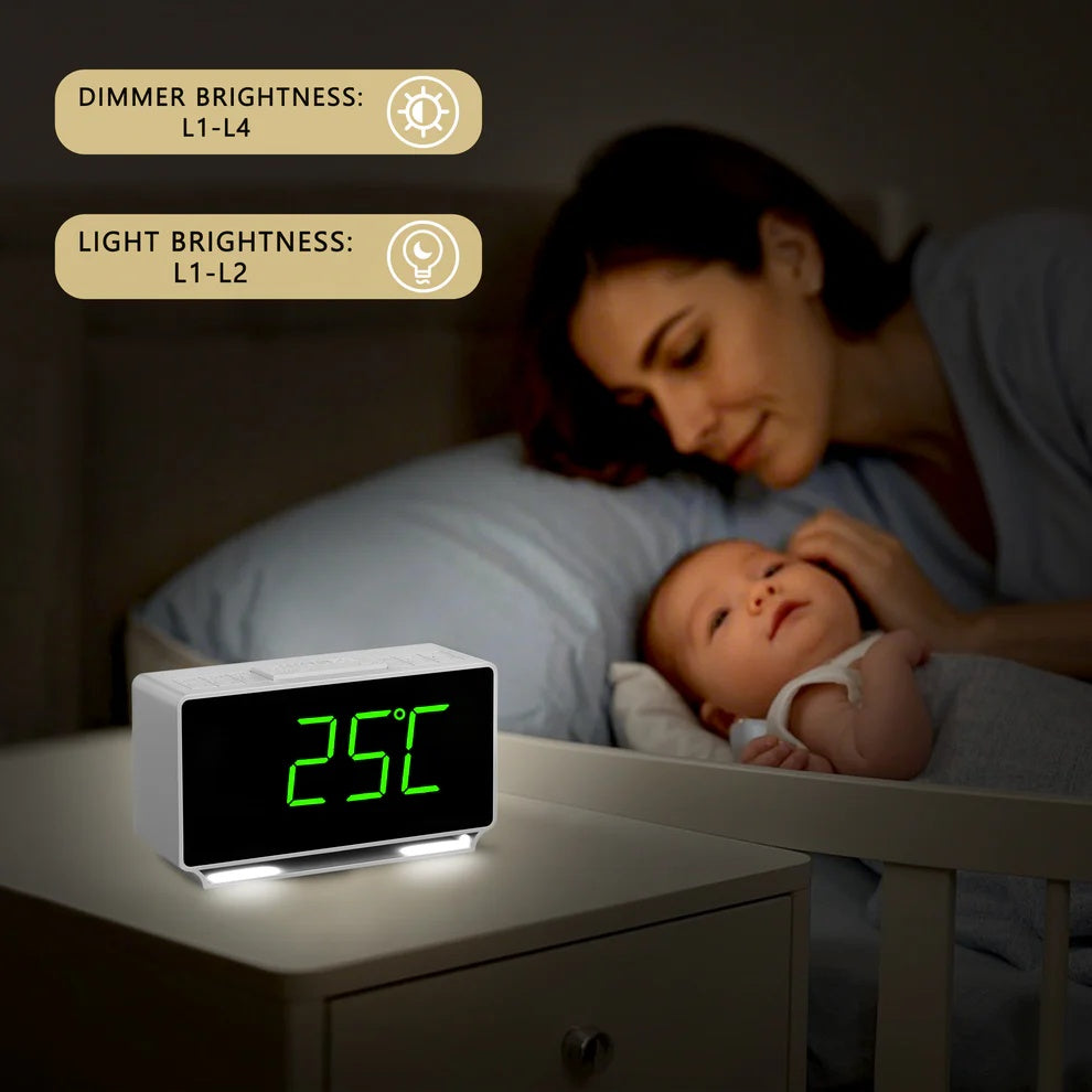 Digital Alarm Clock with Dual Alarms and Temperature Display