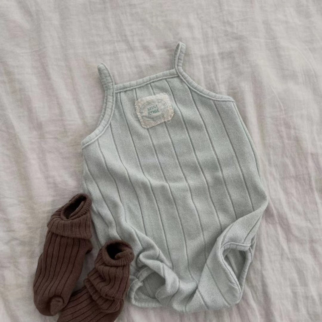 Newborn Thin Cotton Soft Sling Romper Vest Simple Cool Romper