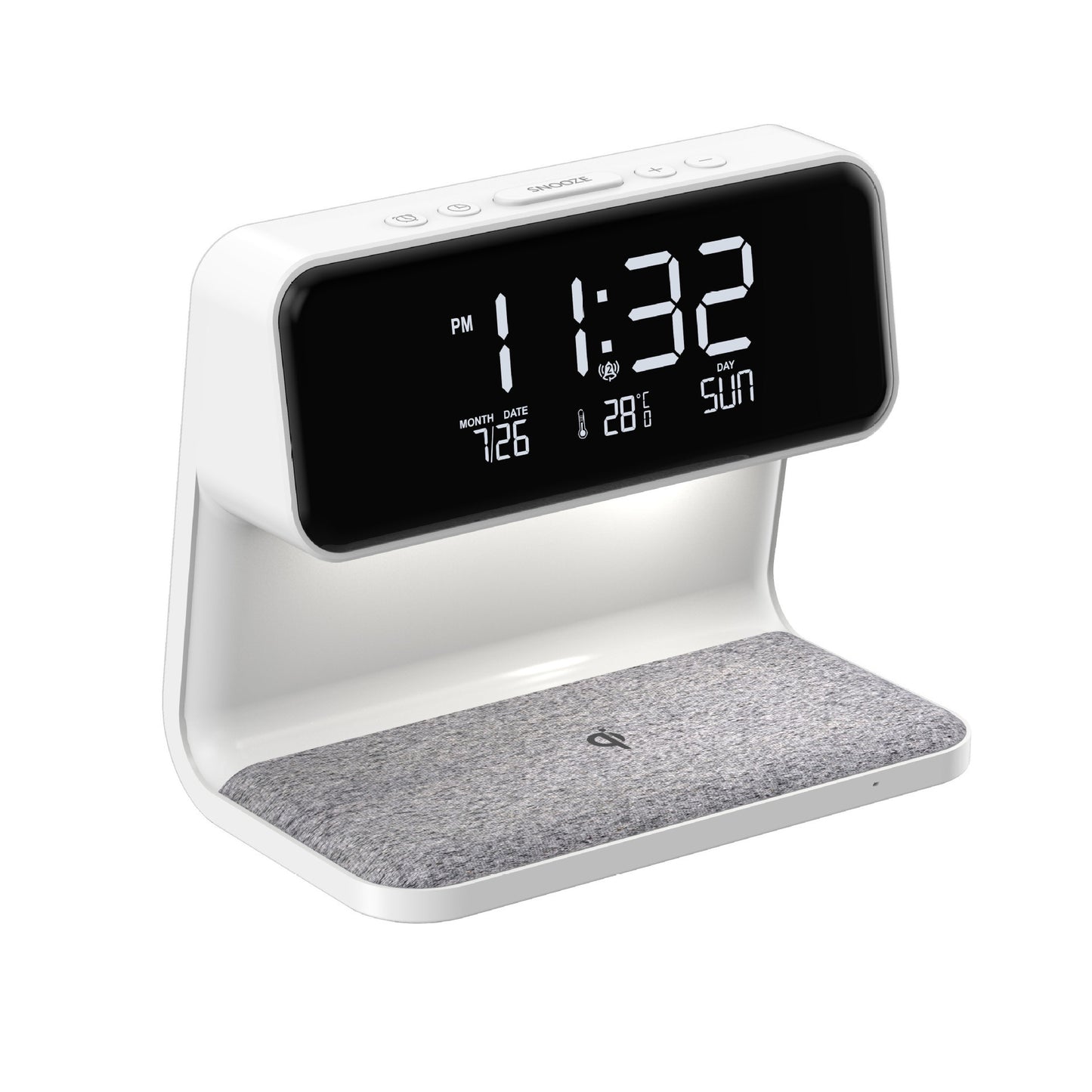 3 In 1 Bedside Lamp With Alarm Clock And Wireless Charging